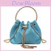 Small Bag Female 2023 New Fashion Texture Chain Bucket Bag Trendy Atmosphere Inlaid Diamond Shoulder Bag Handheld Crossbody Bag White