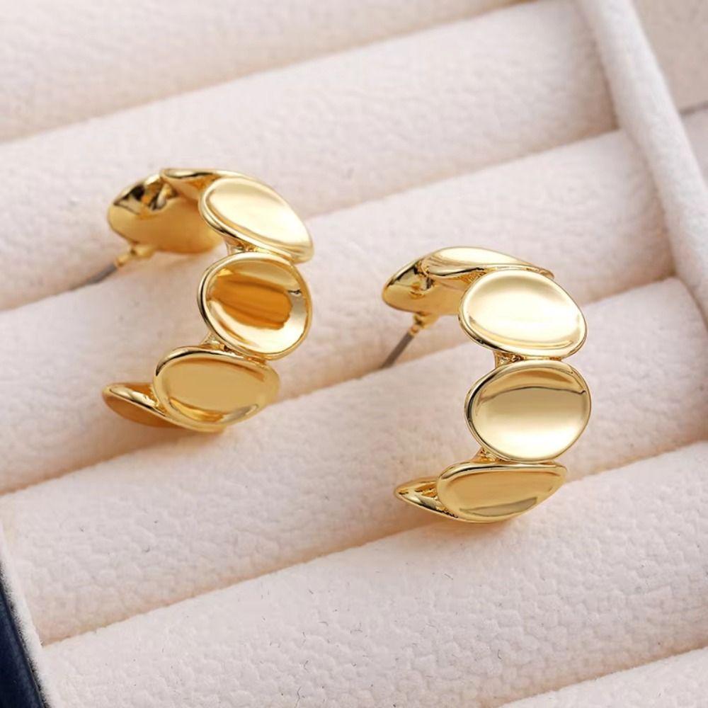 Gold/Silver Women's Dangle Earrings C Shaped Stud Earrings Fashion Drop Earrings  Gifts