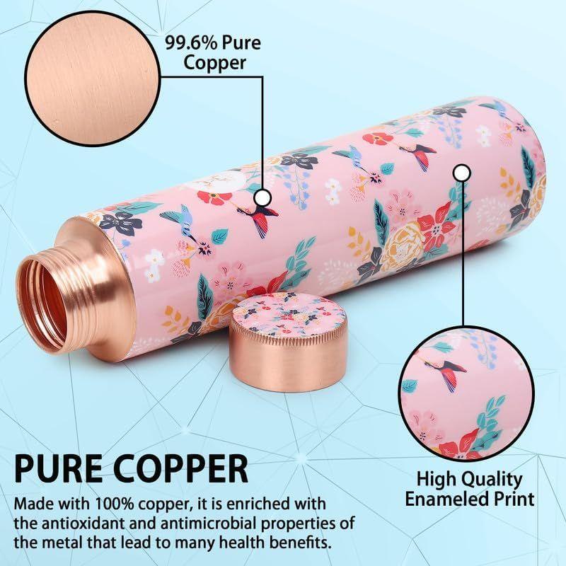 Embrace Wellness Copper Water Bottle - Advanced Leak Proof, Joint Less Design (900ml)