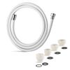 OFFO Shower Hose with Low Rotation for Easy White Adapter, 1.6m, Flexible, Twist-Free, Odor, Pressure-Resistant, Leak-Proof, 360° Installation,