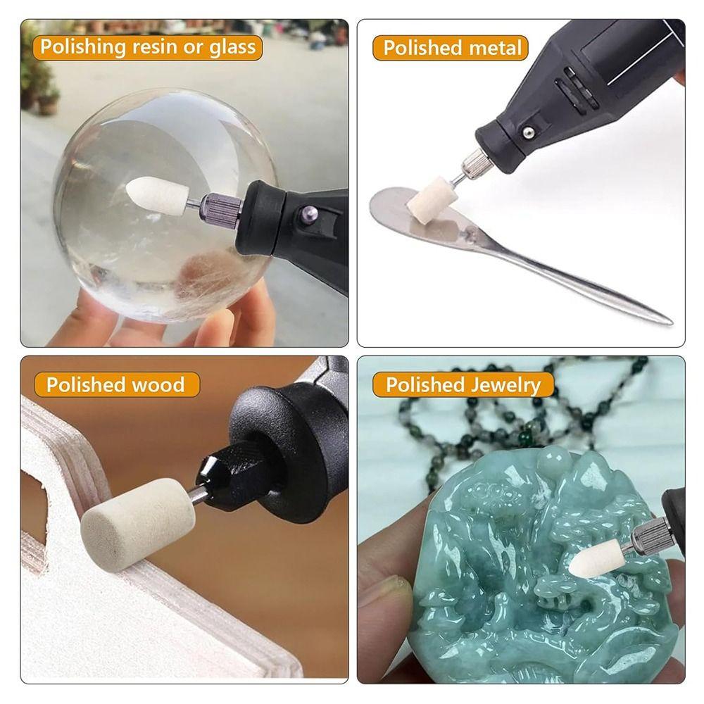 Cashmere Wool Felt Polishing 3mm Shank Buffing Wheels Cashmere Polishing  For Dremel