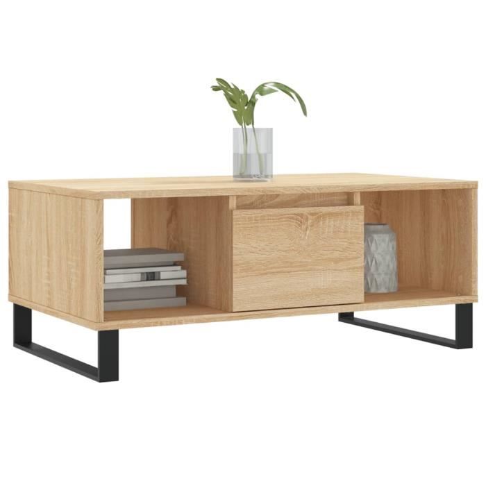 VidaXL Coffee Table Sonoma Oak 90x50x36.5 Cm Engineered Wood 830599