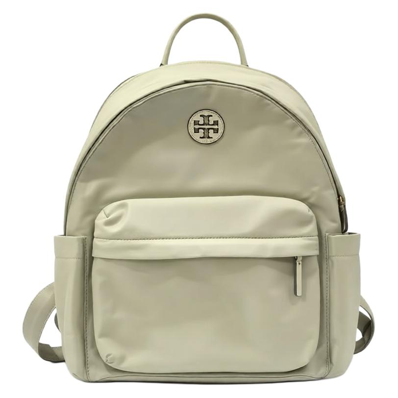 

Tory Burch Ella Classic Double T Logo Solid Color Zipper Closure Nylon Backpack Women backpack Avocado-Green 88368-303 Basic Set (Bag+Dust Bag)