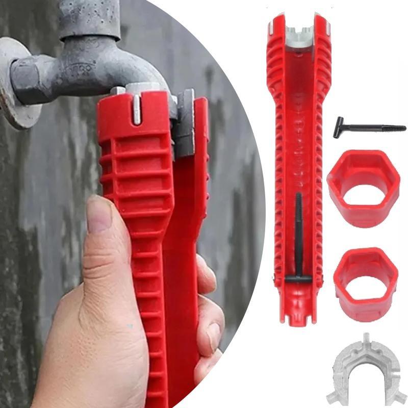 8 In 1 Kanal Anahtarı kaymaz Mutfak Lavabo Tamir Aracı Banyo Çok Fonksiyonlu Musluk Montaj Anahtar Sıhhi Tesisat Kurulum Anahtarı
