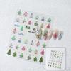 Christmas 5D Embossed Snowman Snowflakes Nail Art Stickers Cartoon Santa Claus Christmas Decal Diy Manicure Decals