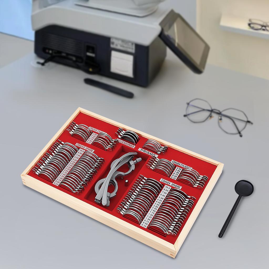 104pcs Optical Trial Lens Set Kit Trial Lens Set Kit Metal Lens Set For Applications Including Farsightedness, Nearsightedness