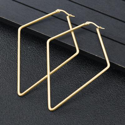 Geometric Square Stud Irregular Shape Earrings Diamond Stainless Steel Exaggeration Earrings Large Hypoallergenic