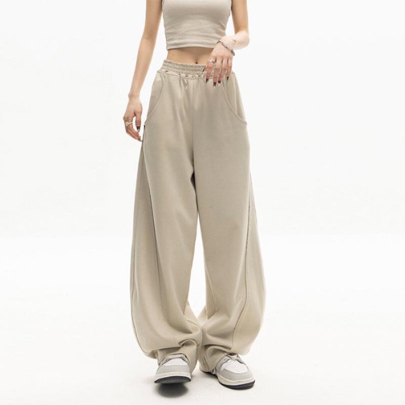 "2024 American Women's Retro Loose Straight Sweatpants - Spring & Autumn Jazz Dance Casual Pants"