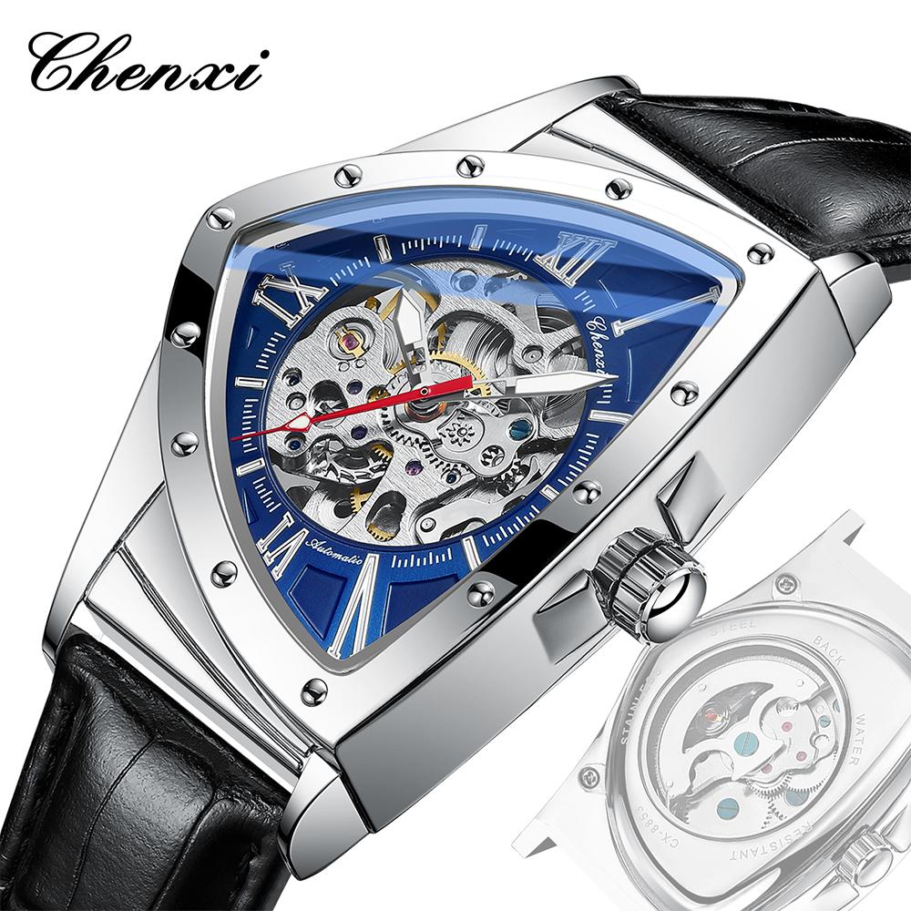 CHENXI Men's Mechanical Watch Luminous Triangle Dial Men's Wristwatch Fashion Business Waterproof Men Automatic Watch