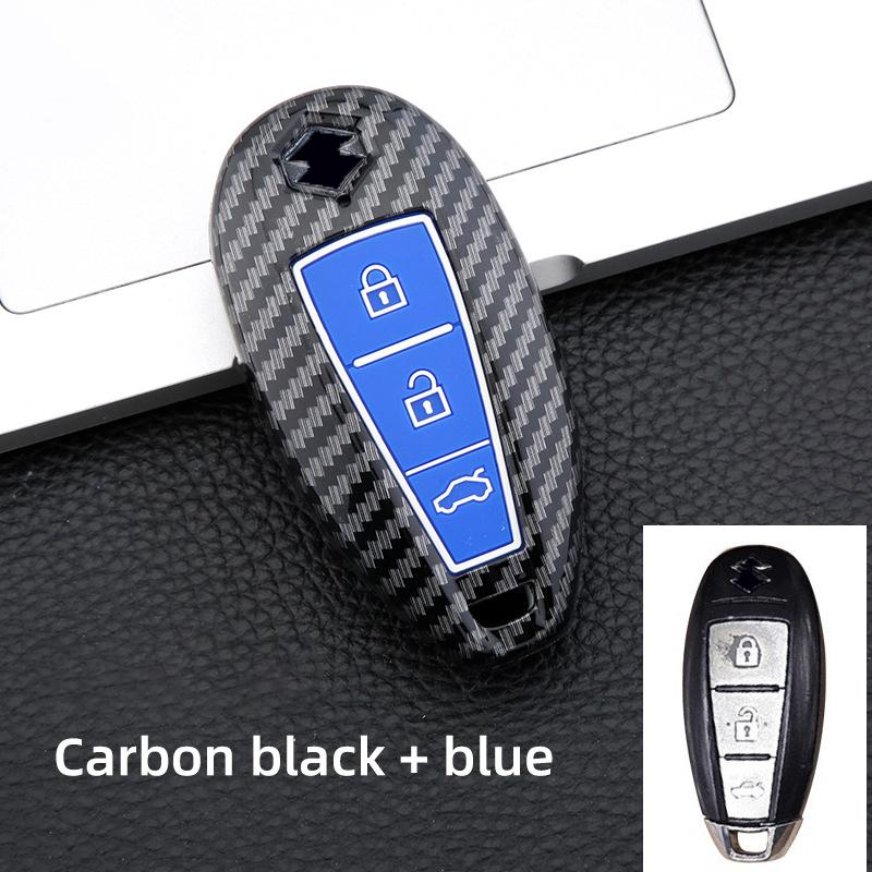 Abs Carbon Car Smart Key Cover Case Bag Protector Keychain For Suzuki Baleno Ertiga Ciaz Ignis Kizashi Swift Sx4 S-Cross Vitars