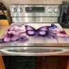 1Pcs Rubber Drying Mat With Purple Butterfly Print For Coffee Shop Restaurant Kitchen Carpet Tableware Diatom Mud Table Mat Pet Mat Coffeeware