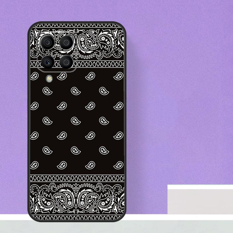 Black Bandana Paisley Case For Samsung Galaxy M14 M34 M54 M31 M11 M13 M53 M51 M12 M32 M52 M16 M36 M56 M15 M35 M55
