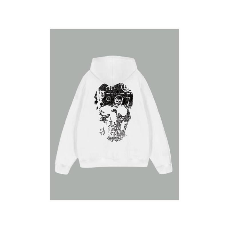 

Мужская толстовка с капюшоном, теплая XXL белый