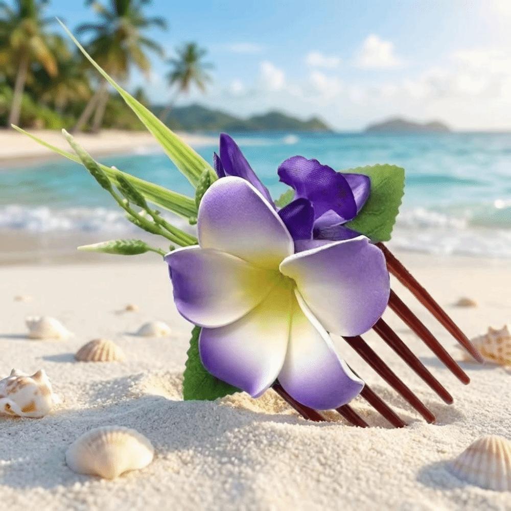 Elegant Side Clip Hair Clip Temperament Bohemian Style Hair Clip Fashion Plumeria Hair Comb Beach