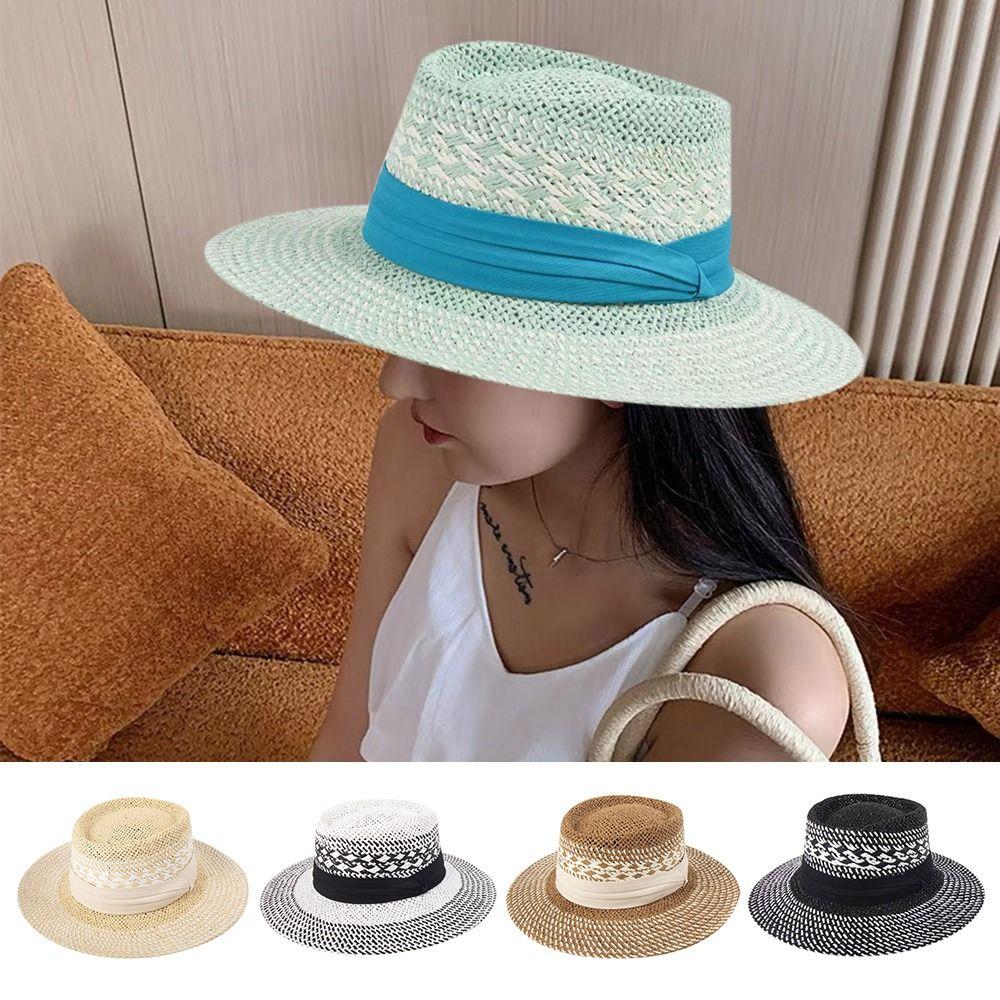 

Wide Brim Straw Hats UV Protection Bucket Hat New Sun Hat Summer