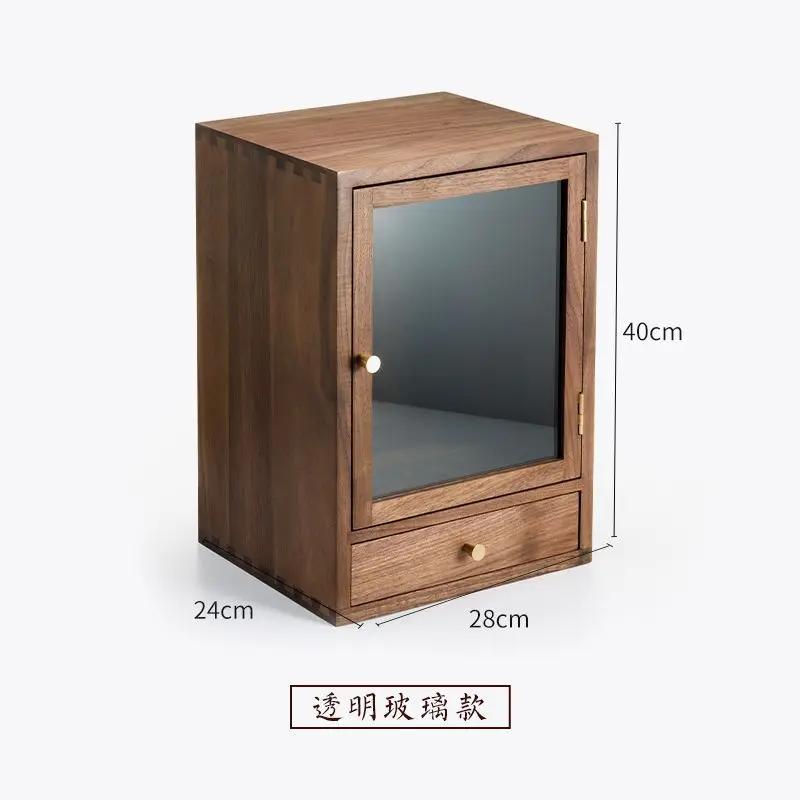 Столешница из грецкого ореха ящик для хранения шкафчик из массива дерева маленький шкафчик чайные чашки ручная работа деревянный шкаф для хранения 102800₽