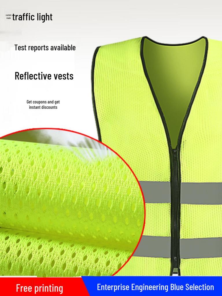 Breathable Mesh Reflective Safety Vest for Inspection, Construction, Riding, and Gardening