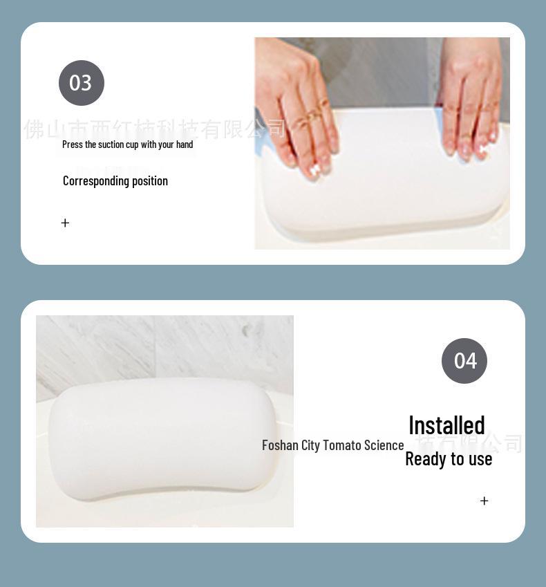 Deluxe Non-Slip Bath Pillow with Headrest and Backrest for Neck and Spine Support