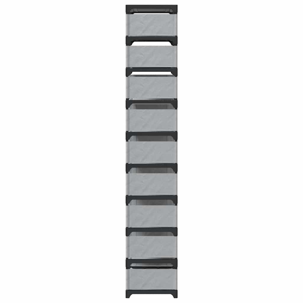 vidaXL Schuhregal 10-stöckig Grau 54x28x158 Cm Vliesstoff