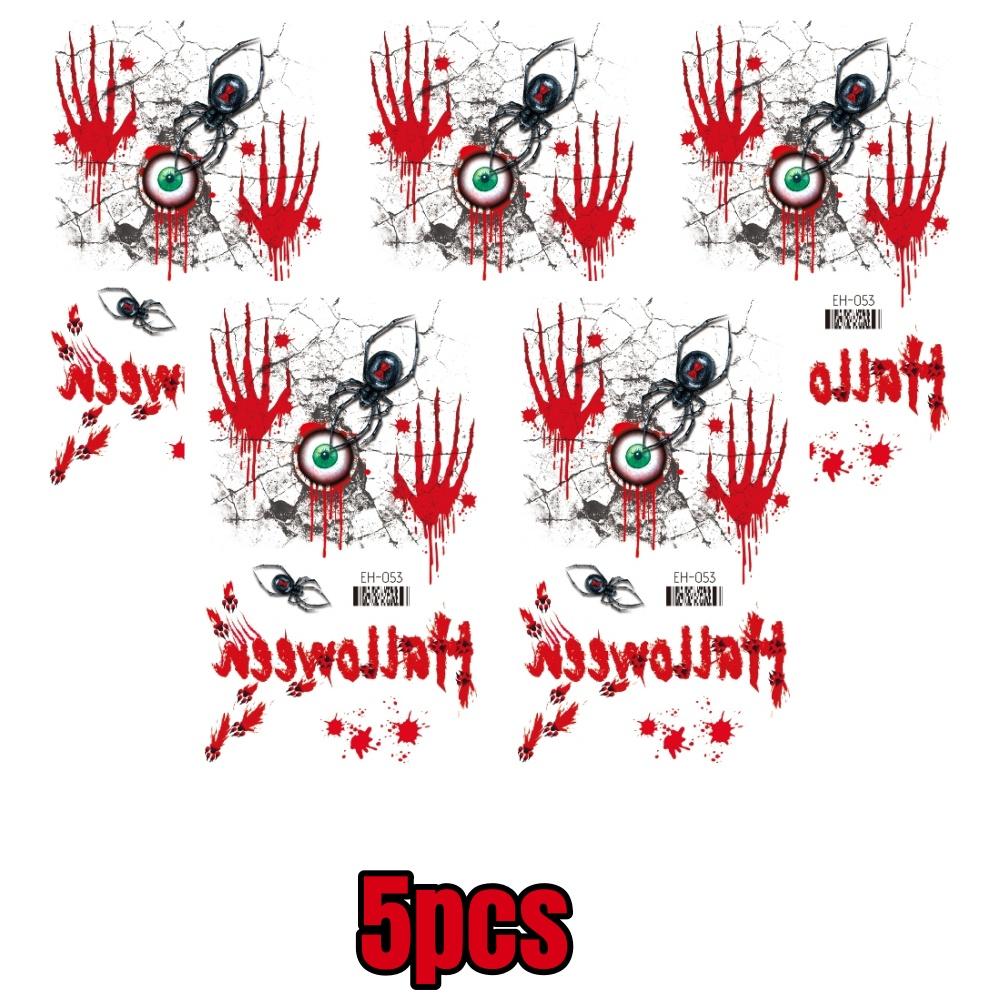 20pcs Realistic Halloween Fake Temporary Tattoos Sticker Wound Stitches Waterproof Stickers Scary Ghosts Prank Body Makeup Decor