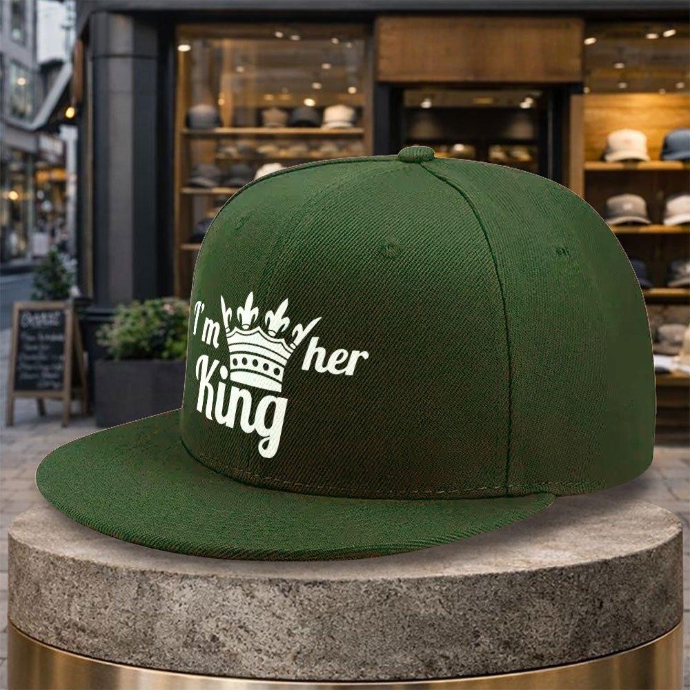 Pc Pcs I Am Her King Printed Baseball Cap  Adjustable Duckbill Flat Brim Hat Suitable for Golf Travel  Streetwear Lightwei