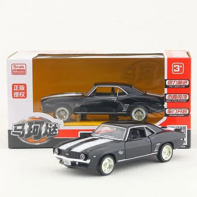 1:36 Chevrolet USA 1969 Camaro SS Vintage Matt Schwarz Diecast Metall Auto Modell Spielzeug Für Sammlung Geschenk Kinder A318