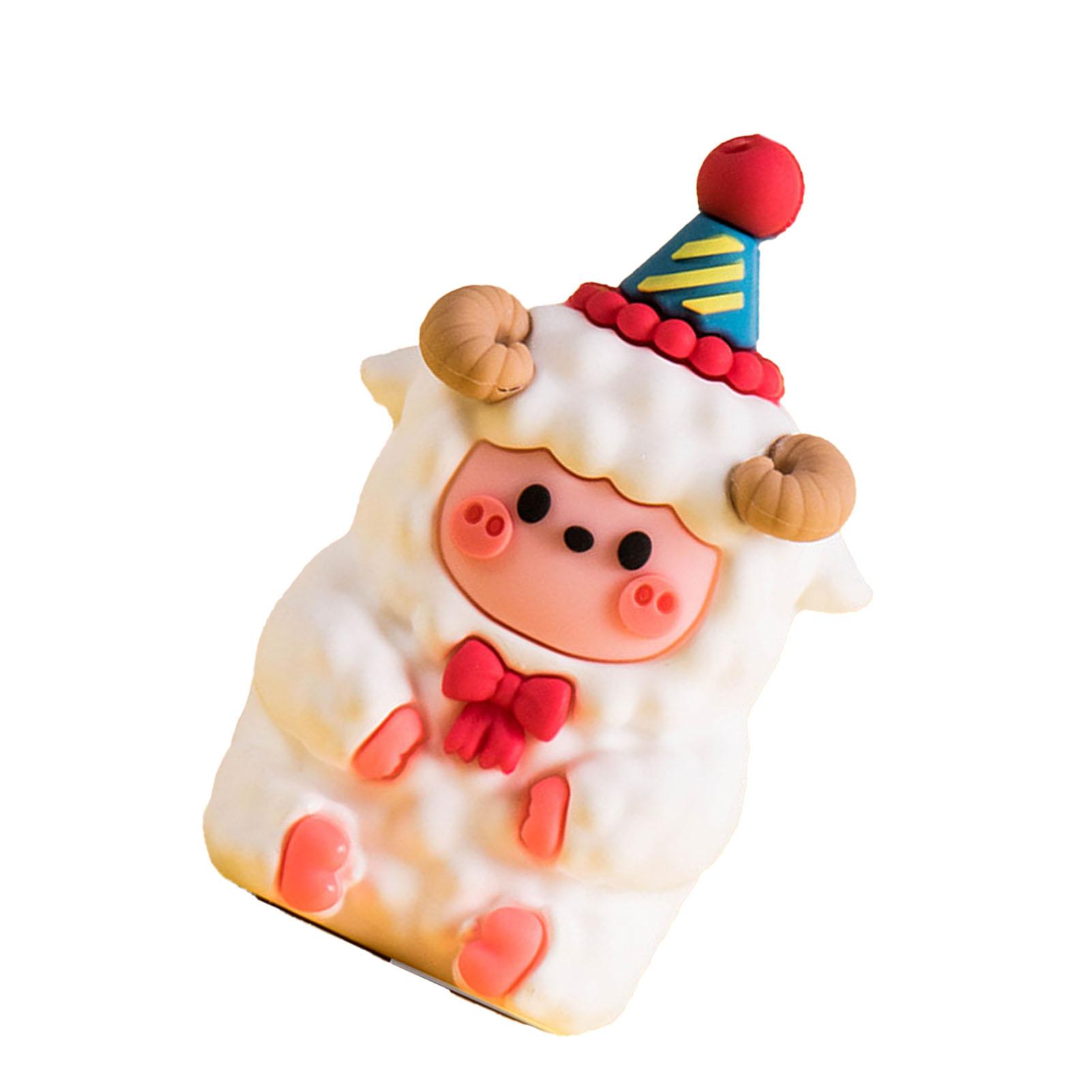 

Мультяшная фигурка животного, декоративная, милая, мягкая пластиковая, украшение для рабочего стола на день рождения