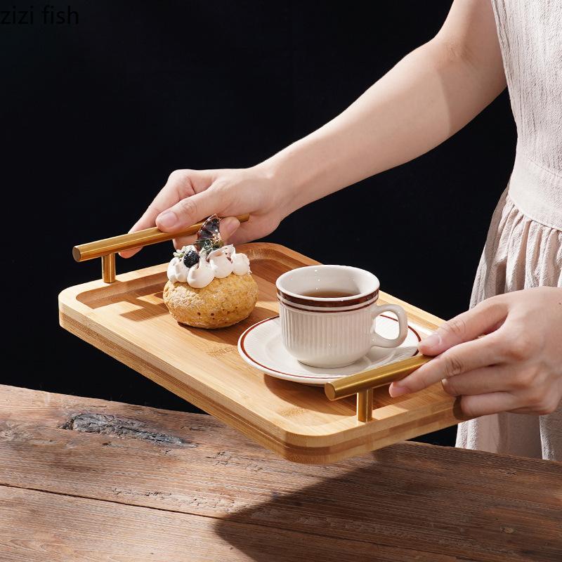 Rectangular Wooden Pallet Dual Ear Storage Tray Tea Trays Fruit Plate Pastry Plate Display Tray Bread Plates Dessert Plates Dish