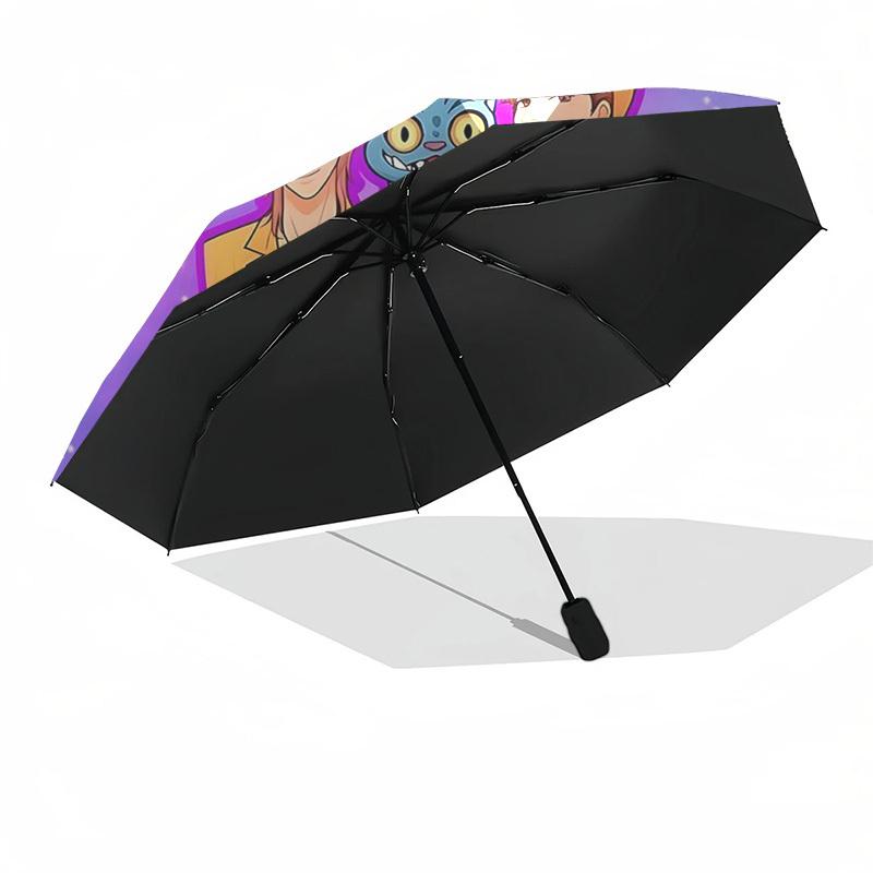1pc Saijaboys Automatic Folding Umbrella, Portable 3-Fold Design, 8-Bone Iron Frame Outdoor Umbrella, Perfect Gift for Fans, Travelers, Daily Use, Fes