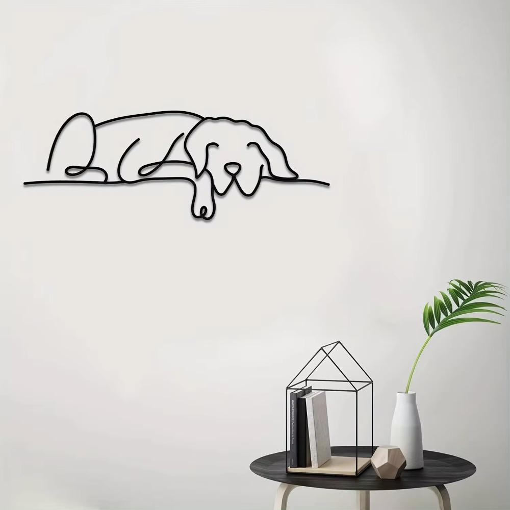 Metal Dog Wall Decor - Charming Dog Wall Art. Enhance Your Room and Living Room with This Minimalist Metal Wall Decoration