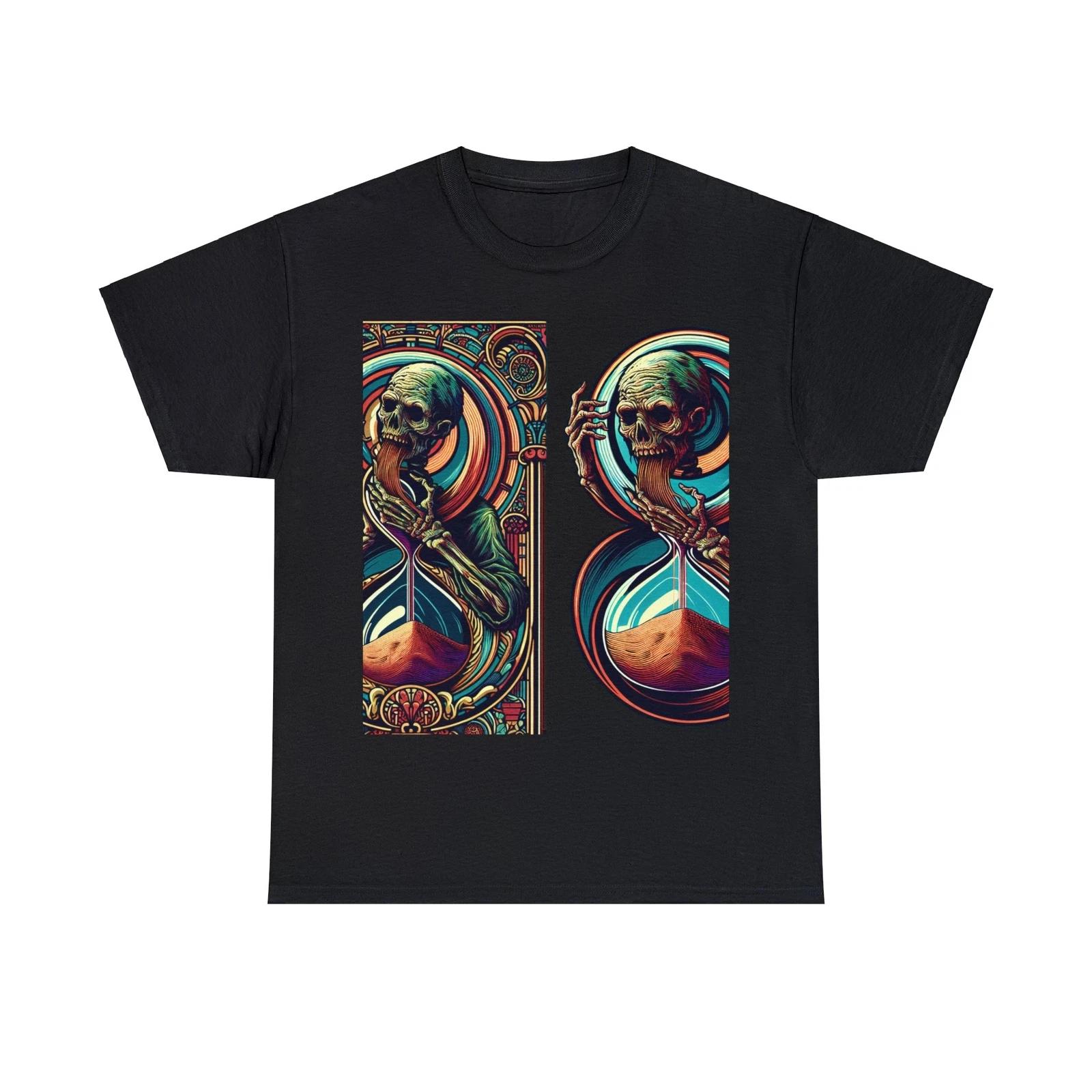 Unisex Adult Horror Zombie T Shirt Timewarp Art Nouveau Tee Scary Trippy Monster M