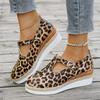 2025 New Women's Large Size Wedge Heels with Spring/Autumn Scarf Buckle & Hemp Sole – European/American Roman Style
