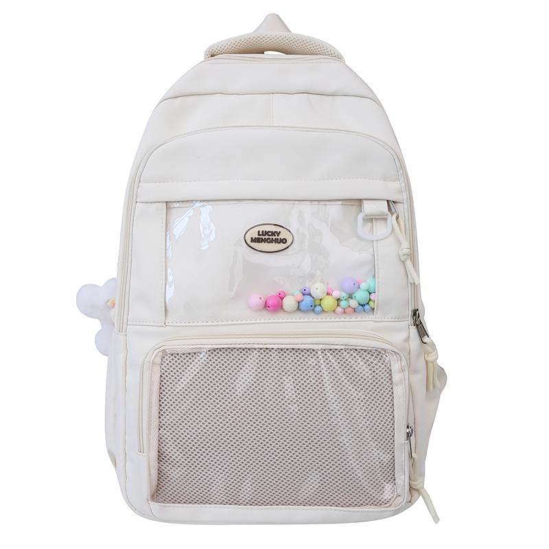 

Рюкзак большой емкости, женский студенческий стиль, прозрачный рюкзак, школьная сумка, однотонная сумка на плечо Backpack белый