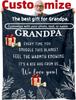 Personalized Family Grandpa Flannel Throw Custom Image Text Because Present