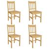 4 Pcs Dining Chair In Natural Wood 241515