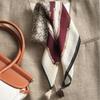 Handmade high-end retro French gemstone silk scarf women's spring and autumn thin cotton and linen small square scarf scarf double-sided scarf
