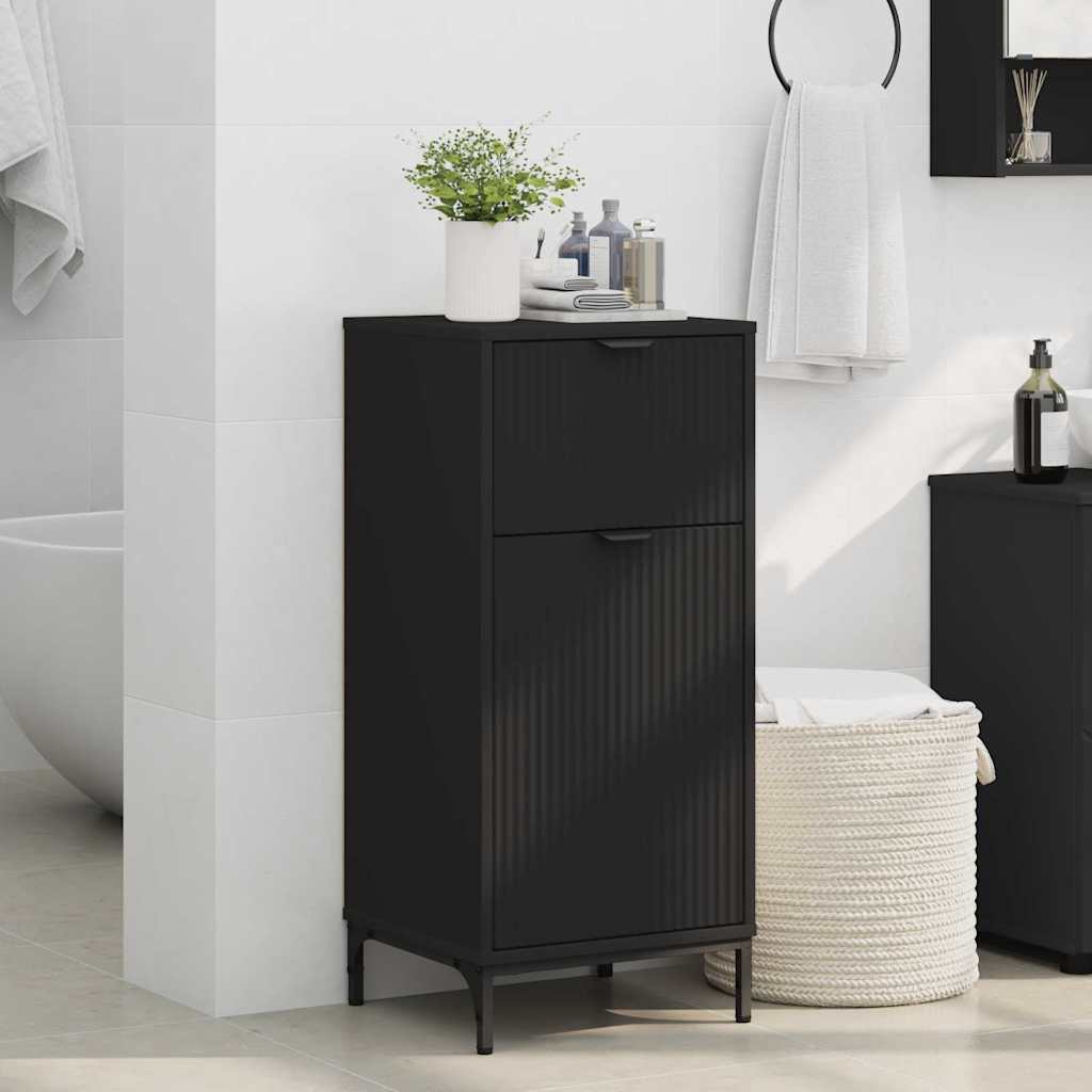 Bathroom Cabinet with Drawers Black 39.5 x 36 x 88 cm