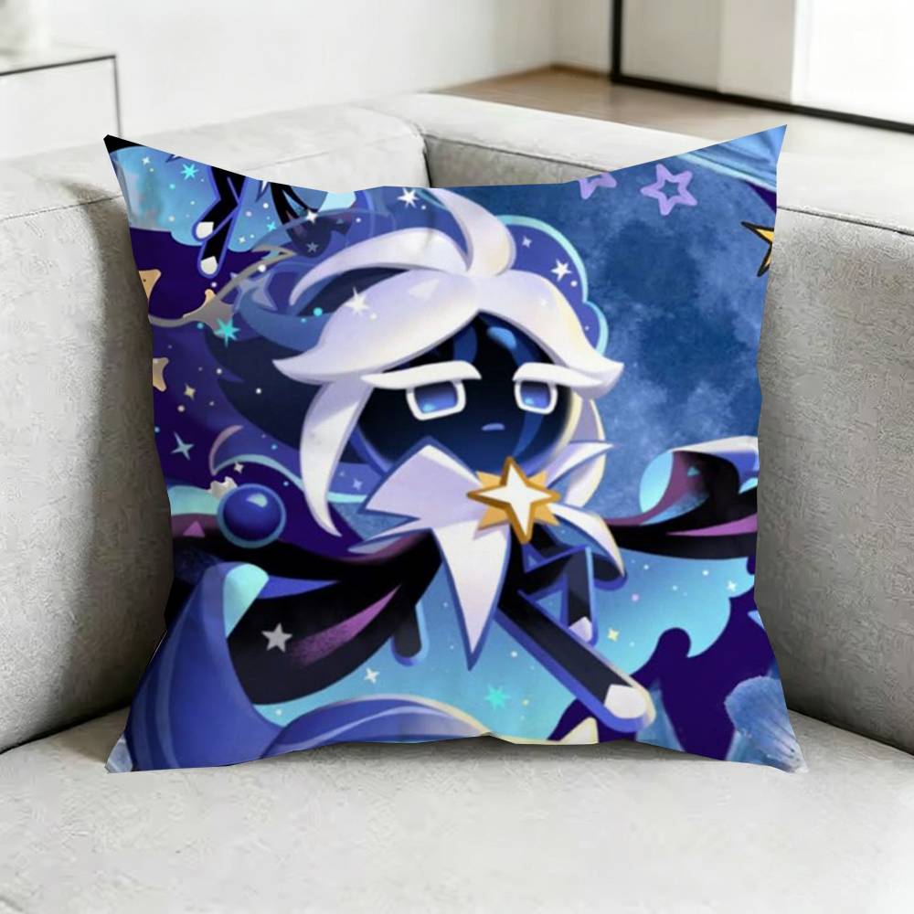 Run Kingdom WWhite lily Cookie Pillow Case Square DoubleSided Sofa Cushion Cover Bedroom Bedside Pillow Gift