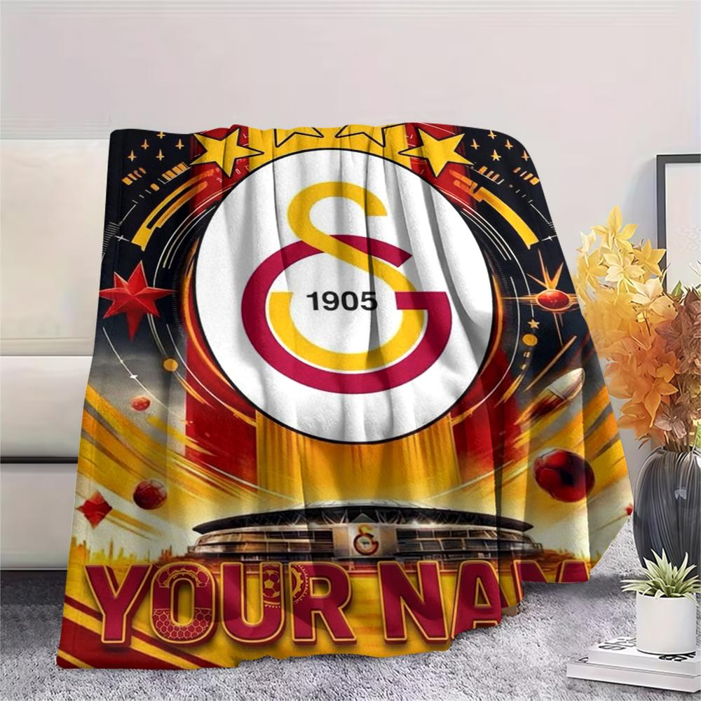 1PC Custom Name Galatasaray Patterned Flannel Blanket Suitable For All Seasons for Home Decor Warmth and Comfort Gifts Holiday Present