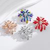 Sparkling Rhinestone Brooch Radial Design Flower Lapel Pin Elegant Brooch Pin Outfit Accessory for Women Dresses Coats Shirts