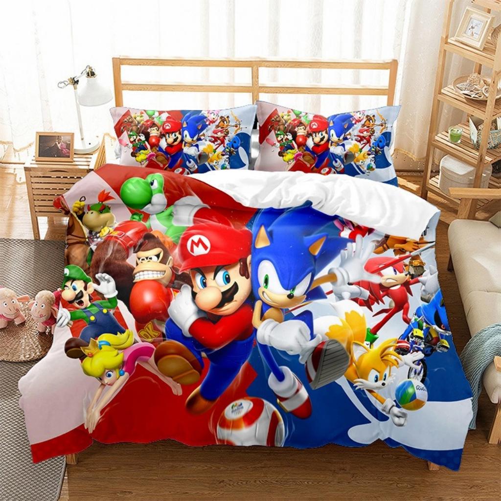 3D Teens Anime Duvet cover Super Mario unisex duvet cover and pillowcase Bedroom bed decoration children's room gift