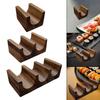 Wooden Tacos Holder Divider Food Display Serving Rack Stand Multipurpose Taco Rack for Parties Buffet Kitchen Table BBQ