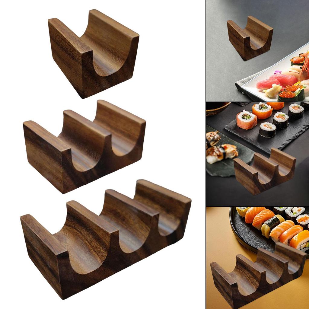 Wooden Tacos Holder Divider Food Display Serving Rack Stand Multipurpose Taco Rack for Parties Buffet Kitchen Table BBQ