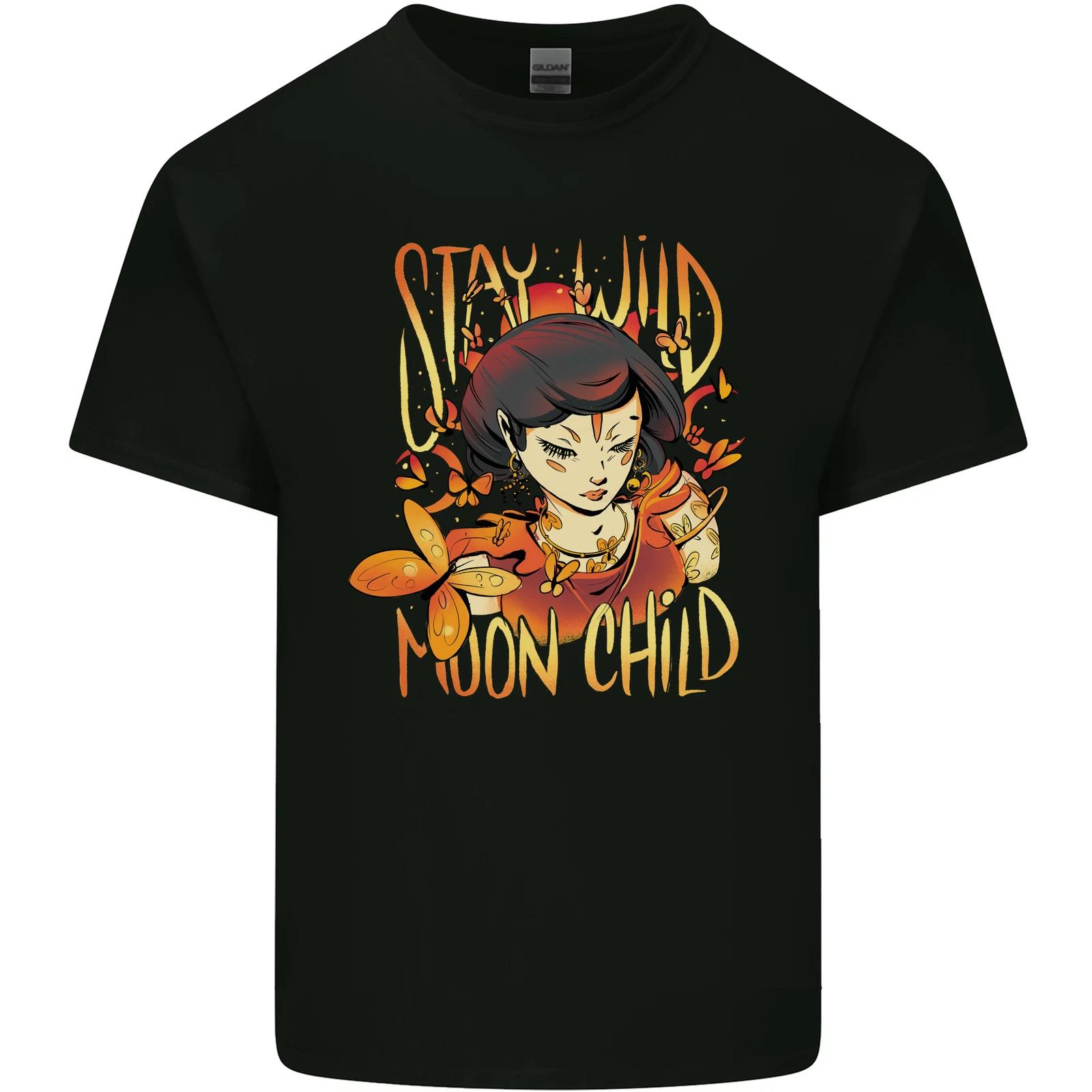 

Stay Wild Moon Child Cancer Star Sign Zodiac Kids T-Shirt Childrens M