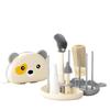 Silicone Baby Bottle & Nipple Brush Set with Drying Rack
