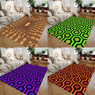 Modern Geometric Print Carpet The Shining Honey Rug Large Area Rug for Living Room Bedroom Decor Rug Non-Slip Washable Floor Mat