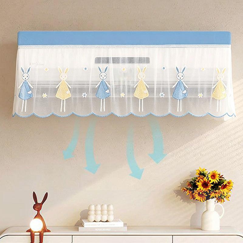 Wall-mounted Air Conditioner Dust Cover Anti-dust Protector AC Covers Self-adhesive Dust Cover Cloth Home Decor