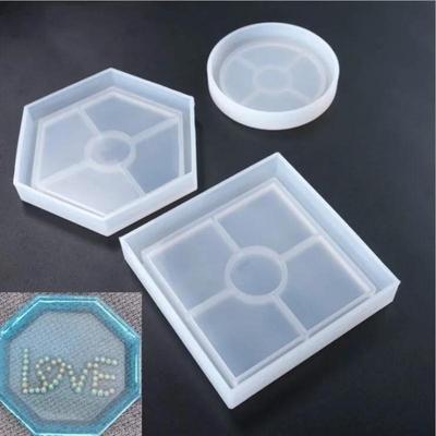 Round/square/hexagonal Coaster Silicone Mold Candy Chocolate Ice Cream Mold Clay Soap Epoxy Mold Decoration Tool