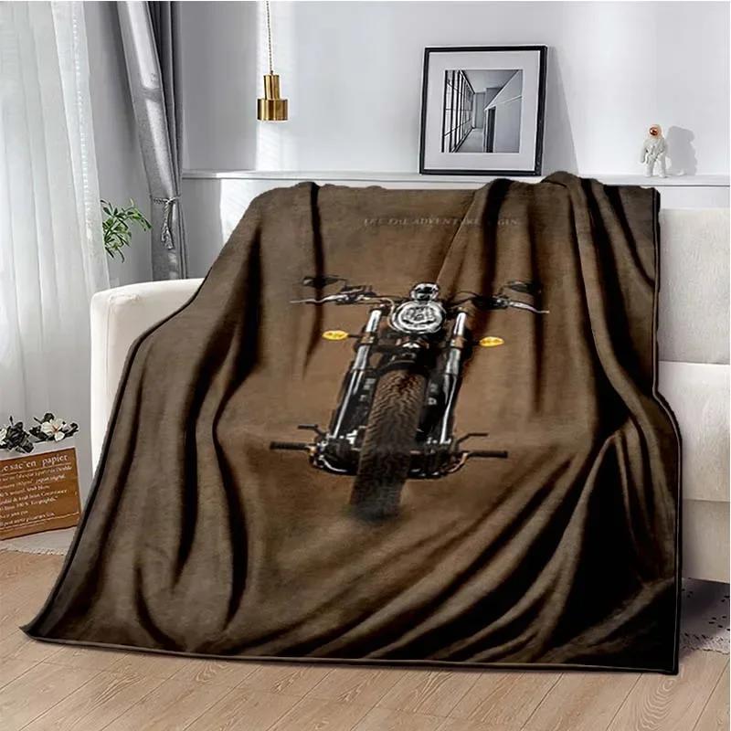 3D retro motorcycle  area Printing Blanket,Fashion Soft Cozy Living room Bedroom Sofa Bed Travel Blanket Birthday Gift