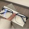 Plain Slimming Artifact Flat Glasses Eye Protection Anti-Blue Light Glasses Women'S Eyebrows Glasses Frame Black Silver Frame Myopia Glasses